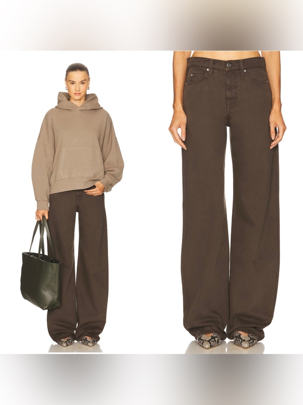 NWT GRLFRND Austen Low Rise Curve in Cedar Brown